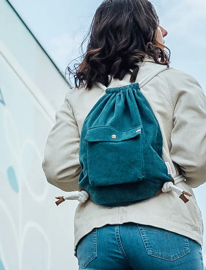 Sac velours Vert Cumin