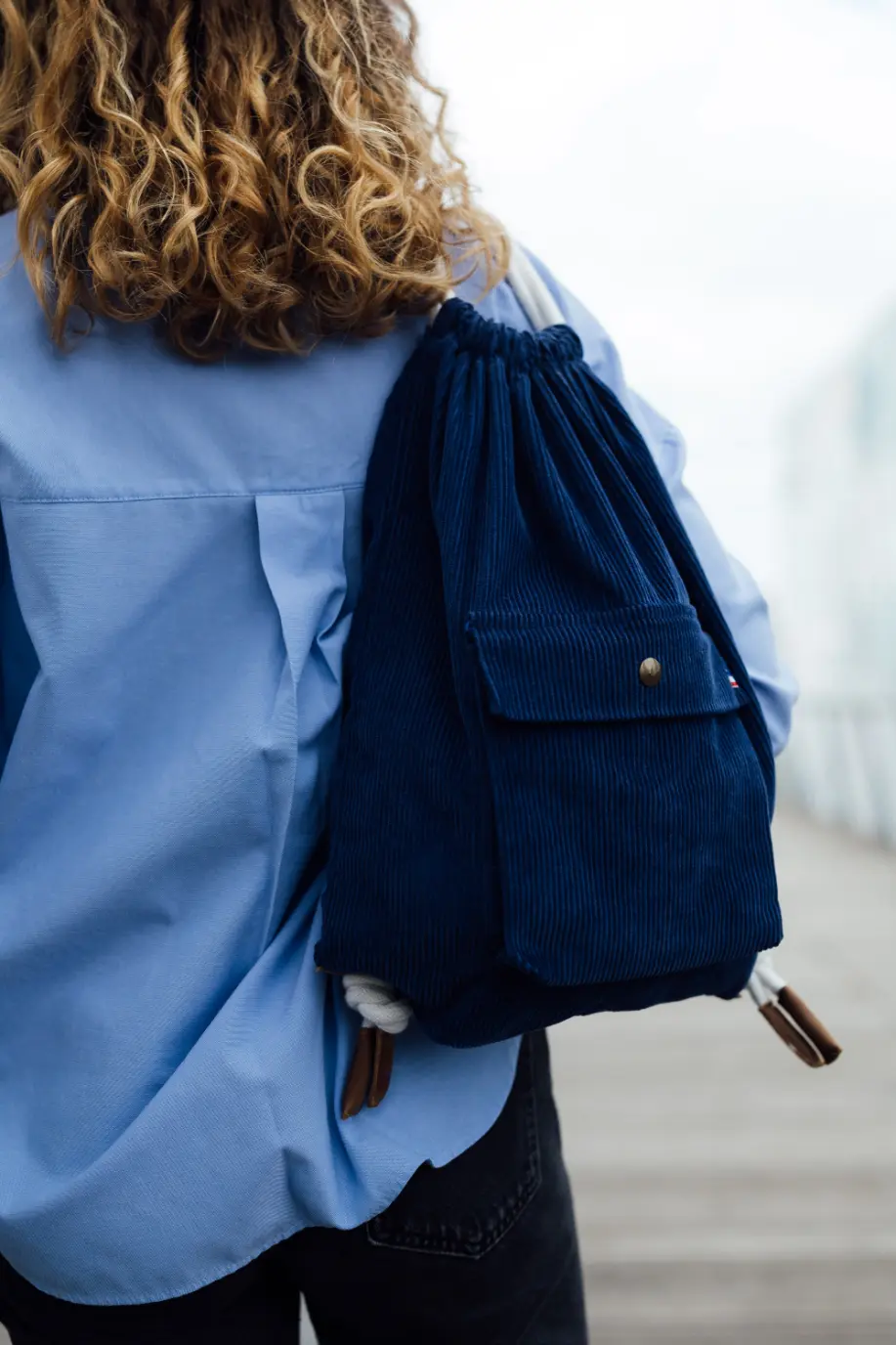Sac velours Bleu Saphir